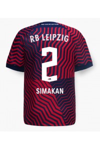 RB Leipzig Mohamed Simakan #2 Jalkapallovaatteet Vieraspaita 2023-24 Lyhythihainen